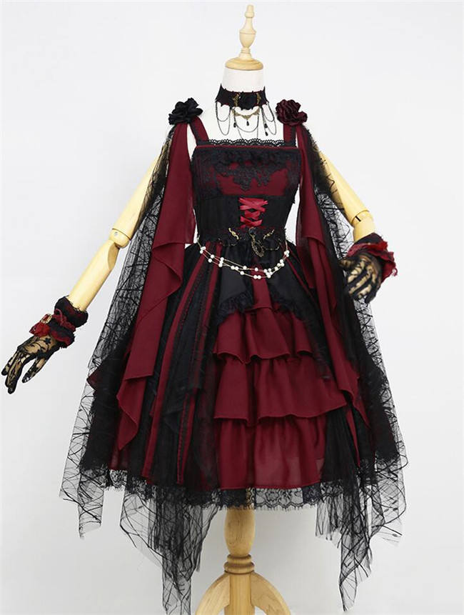 Nine Odes ~She Sings In The Mountain~ Gothic Lolita JSK -Ready Made