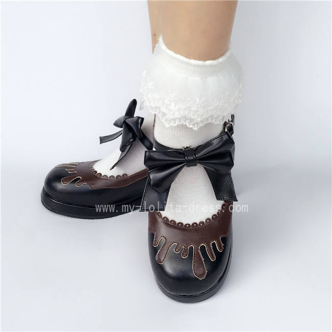 Sweet Black With Coffee Lolita Heels Shoes