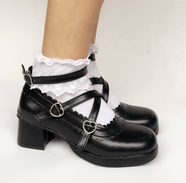 Beautiful Claret Matte Bows Lolita Shoes