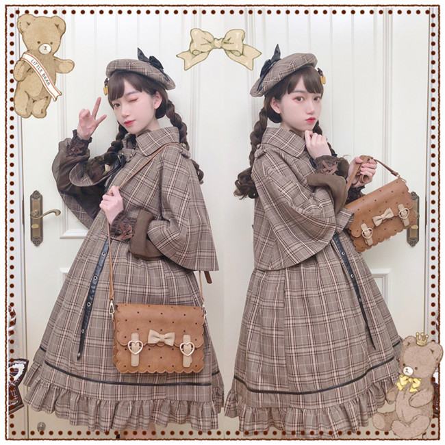 Honey Machien ~Little Dective~ British Style Lolita JSK + Cape Set