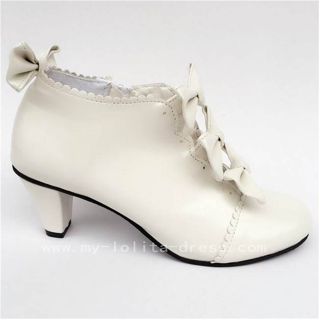 Sweet Girl's Four Bows Lolita Heels Shoes