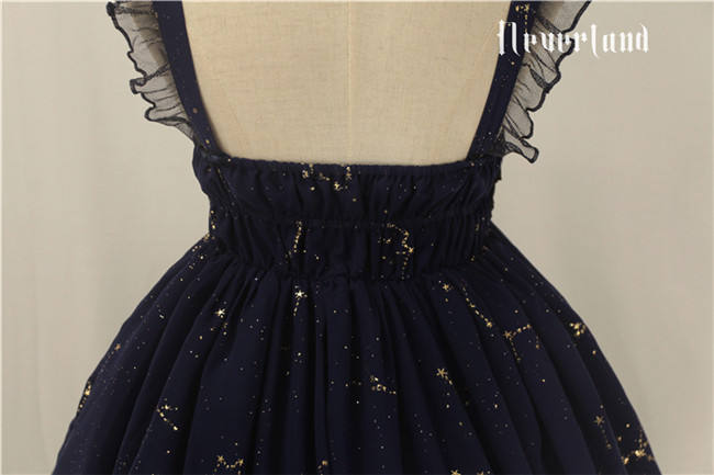 Fly Me to Polaris~Chiffon Constellation Gold-stamping Lolita JSK