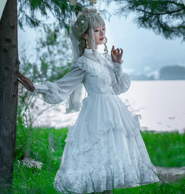 Vintage Lolita Long Sleeves OP Dress $54.99