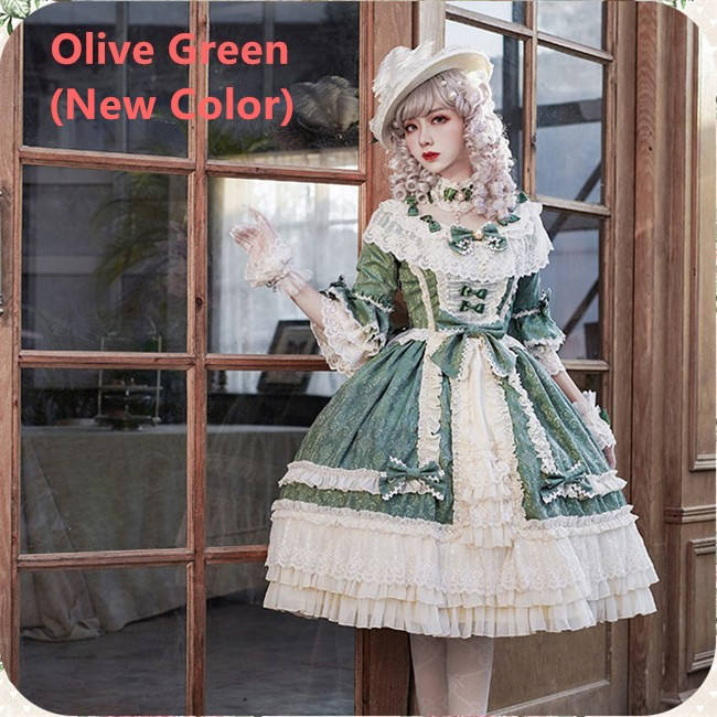 Moira~ Lolita Short Sleeves OP Dress -Sax Size XL In Stock