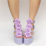 Beautiful Purple Flowers Lolita Sandals