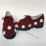 Sweet Yak Wool Real Leather Flats Shoes with flowers