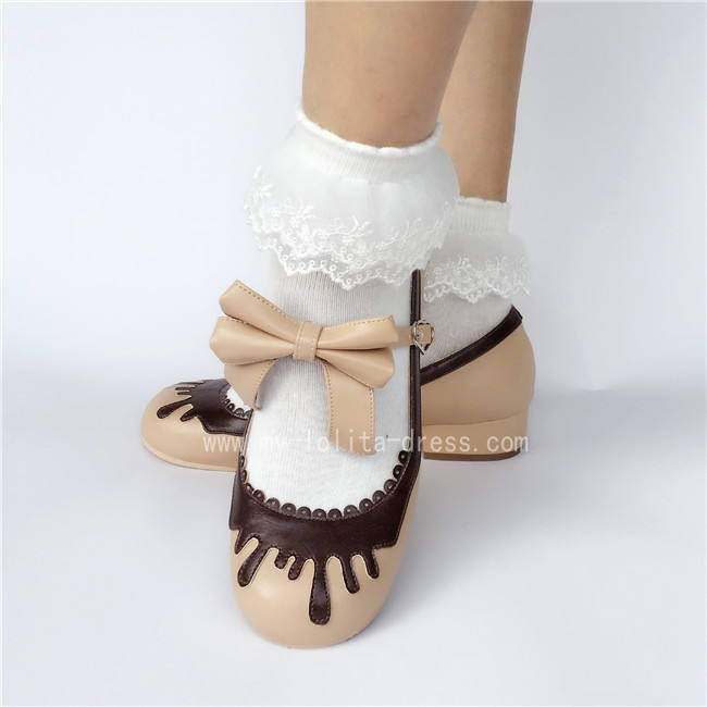 Sweet Black With Coffee Lolita Heels Shoes