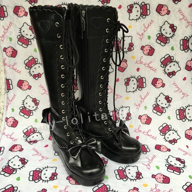 Sweet Pink Bows Lolita Boots