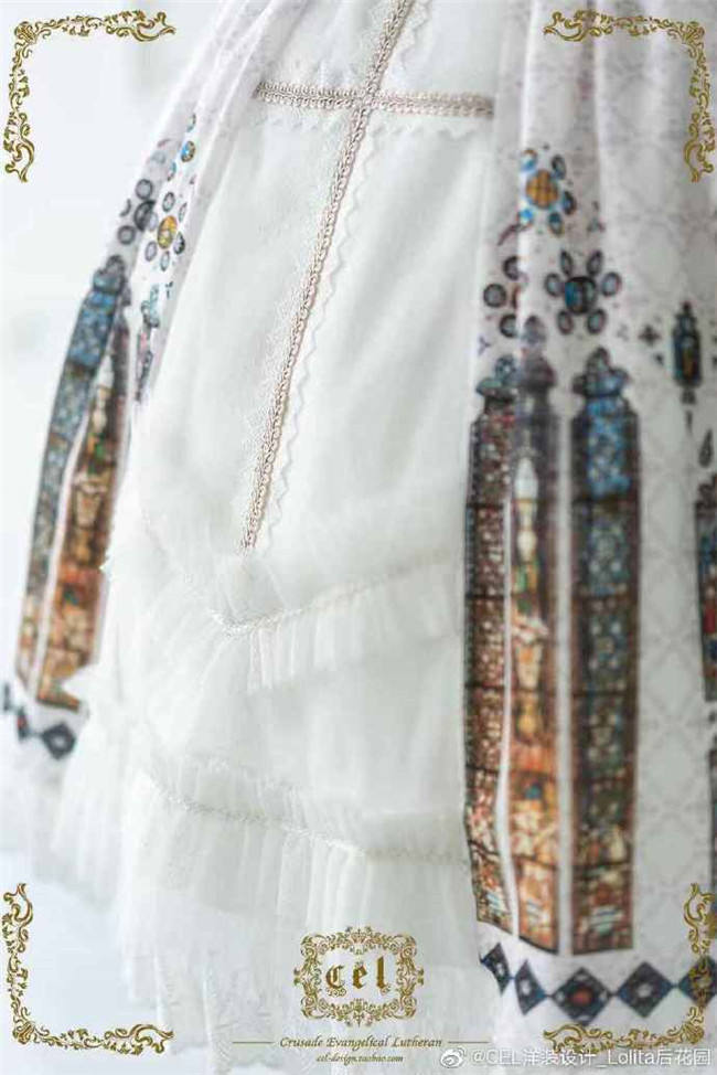 CEL Lolita ~The Holy Cross Gothic Lolita JSK with Front Open Design + Fake Collar -Ready Made
