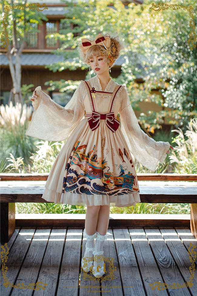 CEL Lolita ~Kaiseki Island Lolita JSK Slight High Waist -Ready Made