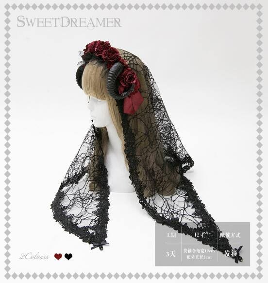 Cutie Creator -Evil Bridal~ Lolita Headband + Veil Set