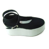 Black Velvet White Soles Lolita Shoes