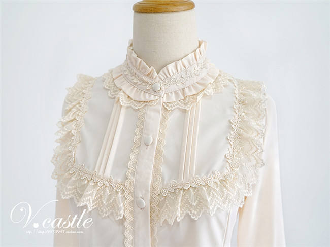 Sweet Roll Collar Lolita Blouse -Ready Made Black Size S - In Stock