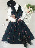 Miss Point Gingham Embroidery Lolita Vest+Skirt Set - Custom Tailor Available  -OUT