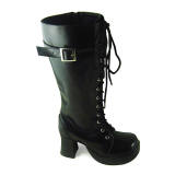 Black High Heels Straps Lolita Boots