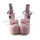 Glossy Pink Bow T-strap Sweet Summer Sandals