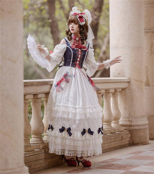 Little Dipper ~White Snow Lolita Vest + OP Set Short/Long Version