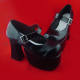 High Platform Black Buckle Lolita Shoes