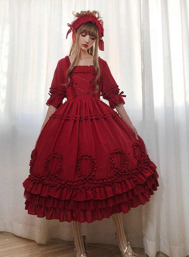Little Dipper Tasya~ Chiffon Lolita Med-length OP Dress -Ready Made