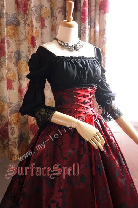 Surface Spell  Lady in Darkness  Obscure Fishbone High Waist Skirt