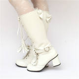 Sweet Bows Straps Lolita Middle Shaft Boots