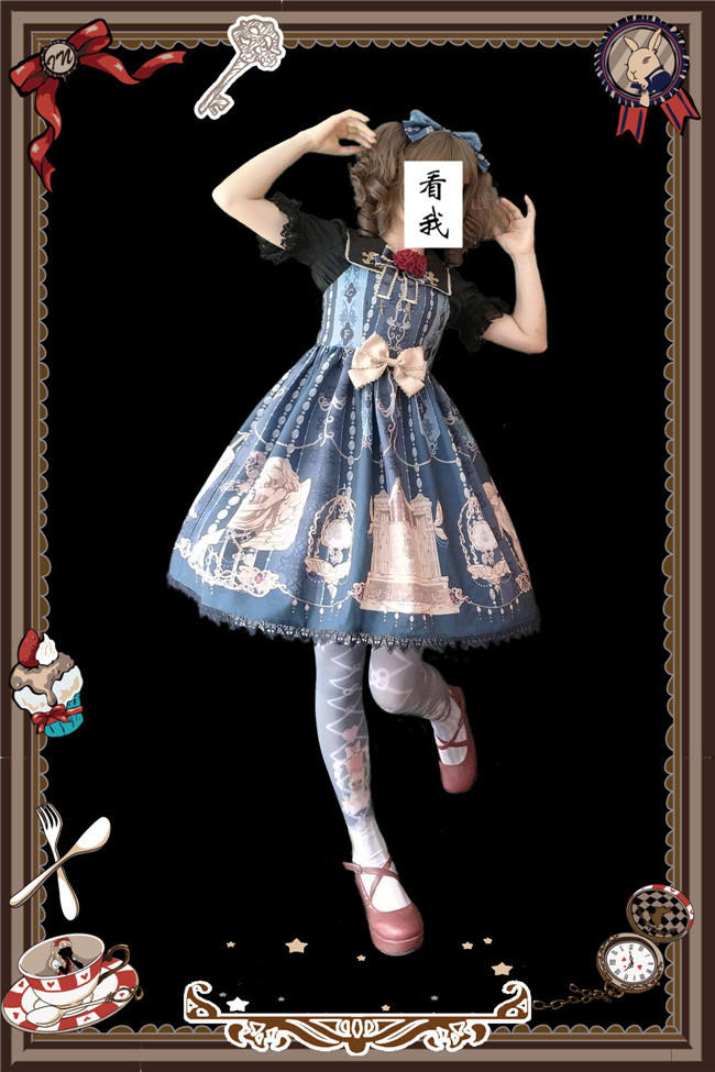 The Bell From Paradise~ Lolita Printed JSK+Headbow -Ready Made