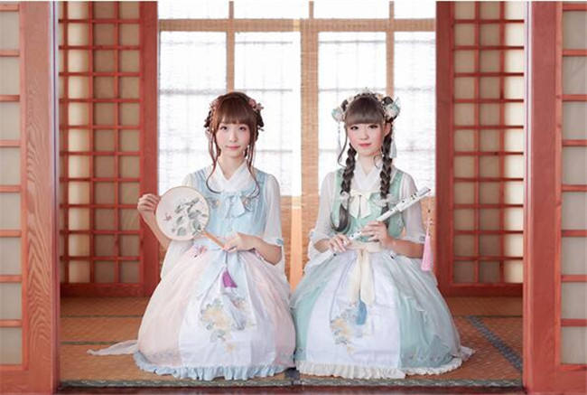 The Inlaid Harp ~Qi Lolita JSK Dress With Overskirt