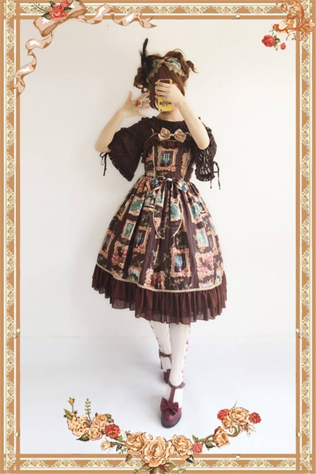 Still Life Picture Frame~ Lolita Printed JSK Dress -out