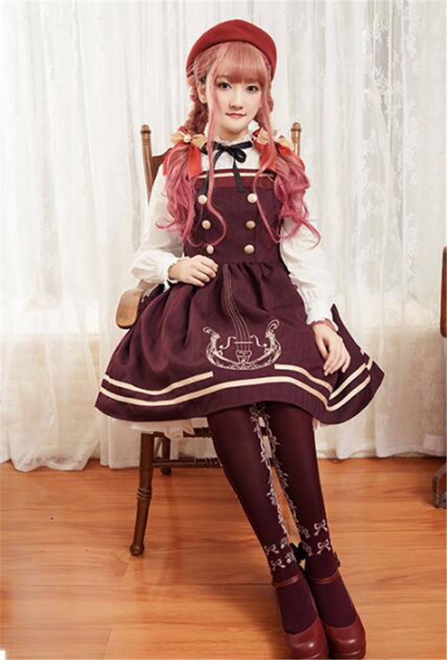 Magic Music School~ College Style Bass Embroidery Lolita JSK Dress