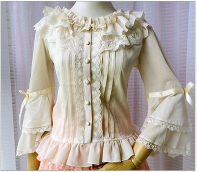 Sweet Chiffon Flare Sleeves Lolita Blouse