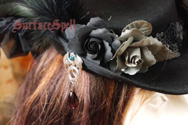 Surface Spell Lady in Black Vintage Wool Hat
