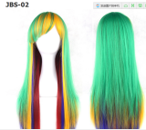 Harajuku Gradient Colorful Lolita Long Curls  Wig off