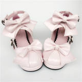 Sweet Bows Belts Square Heels Lolita Shoes