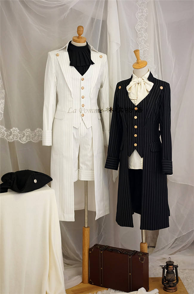 La Pomme ~Ouji Stripe Lolita Coat + Med-length Pants