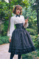 Dailywear Version Fish-bone Striped Lolita Skirt