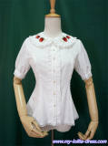 A Small Strawberry~Embroidered Short Sleeves Lolita Blouse -Ready made