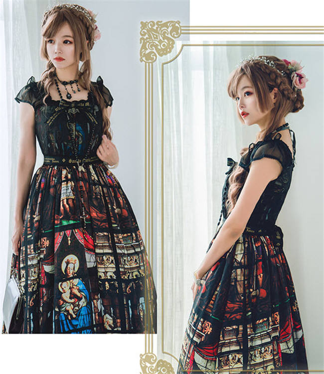 Surfacespell ~Rosary In the illusional Library~ Stained Glass Lolita JSK