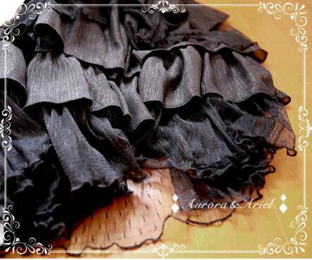 Gold Silk Chiffon Elegant Lolita Skirt/Petticoat 68cm/85cm