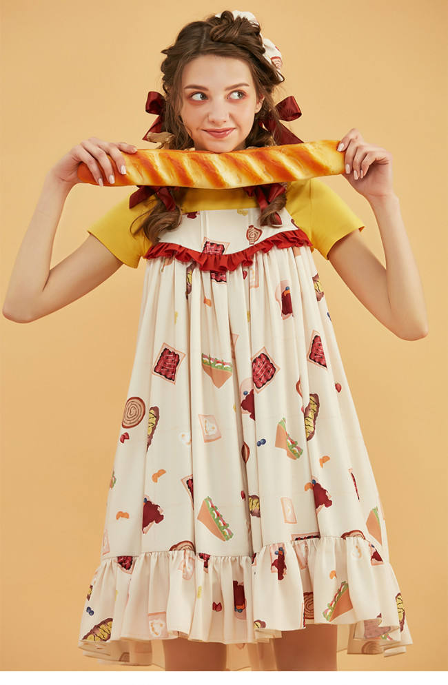 Remember To Eat Breakfast~ Sweet Lolita Jumper 2 Versions -Pre-order  Closed