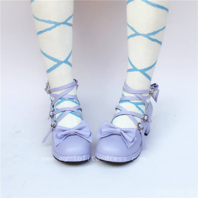Black Glitter Bow Lolita Shoes