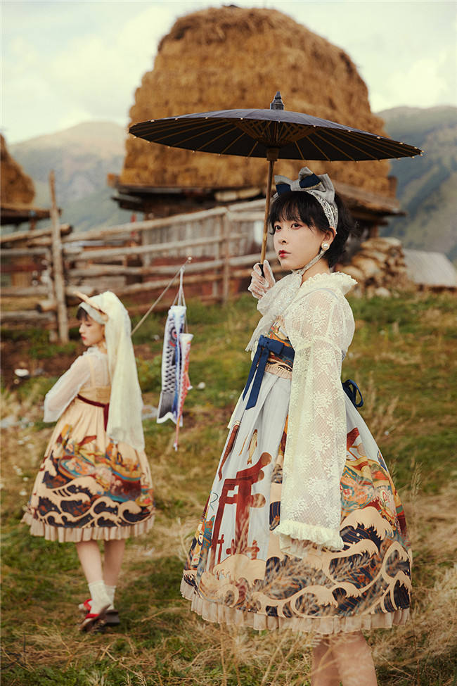 CEL Lolita ~Kaiseki Island Lolita JSK Super High Waist -Ready Made
