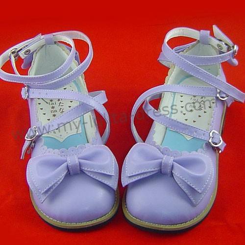 Classic Tea Party Shoes Purple Bow Lolita