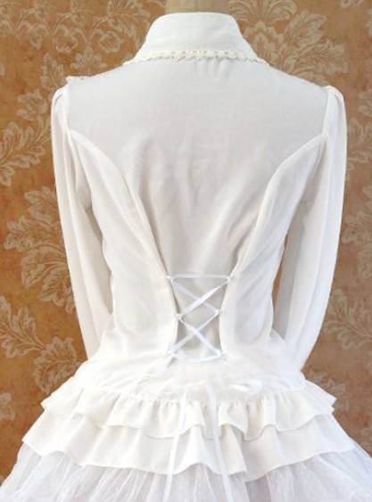 Rococo Style Lace Lolita Shirt Silk and Linen 5 Colors