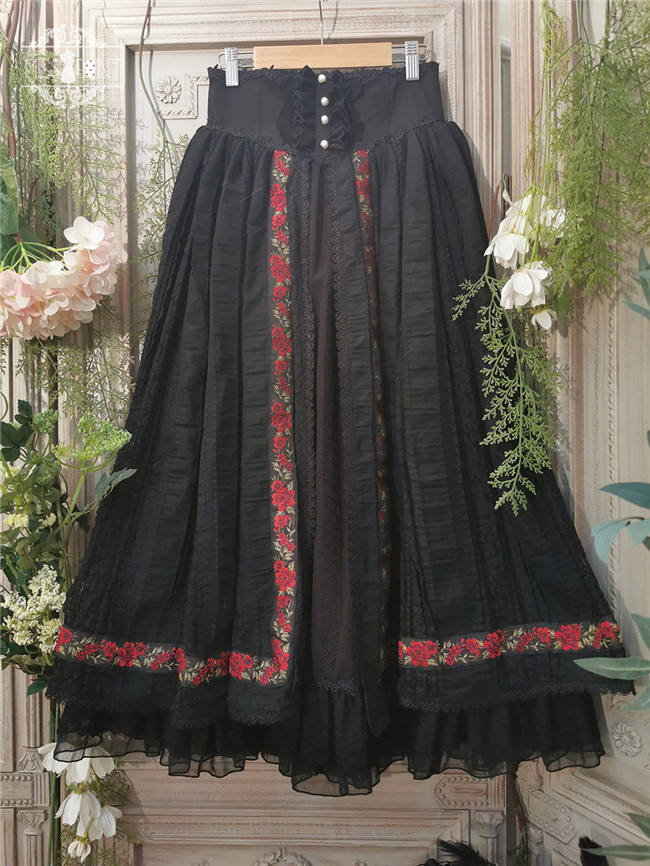 Miss Point ~ Salley Garden 2.0 Embroidery Vintage High Waist Lolita Skirt