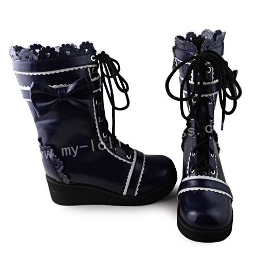 Beautiful Navy Blue& White Boots - 2 Versions