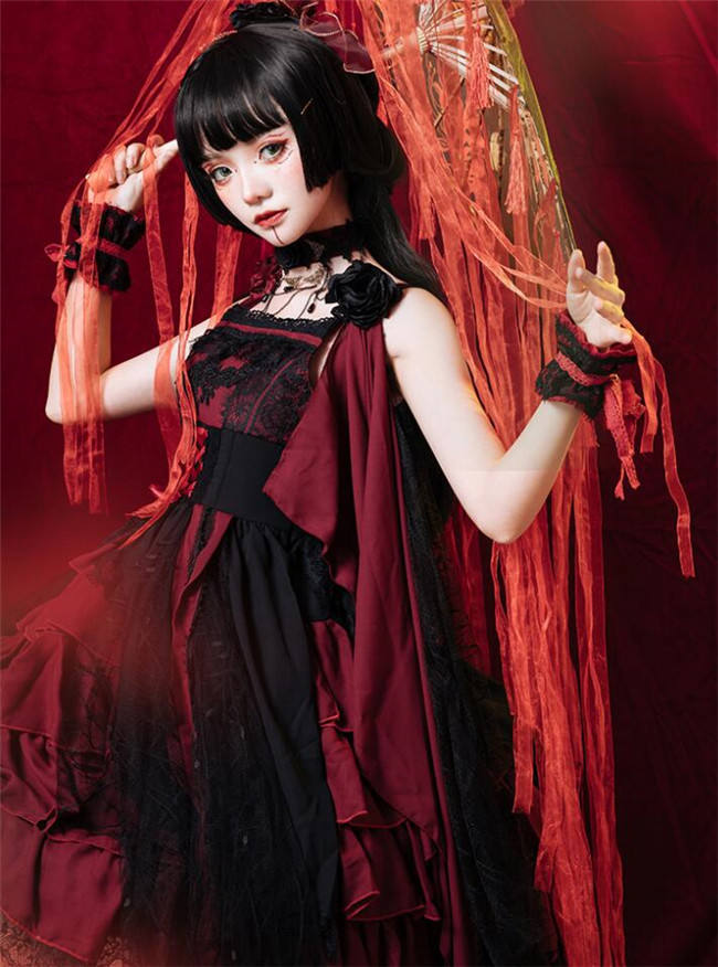 Nine Odes ~She Sings In The Mountain~ Gothic Lolita JSK -Ready Made