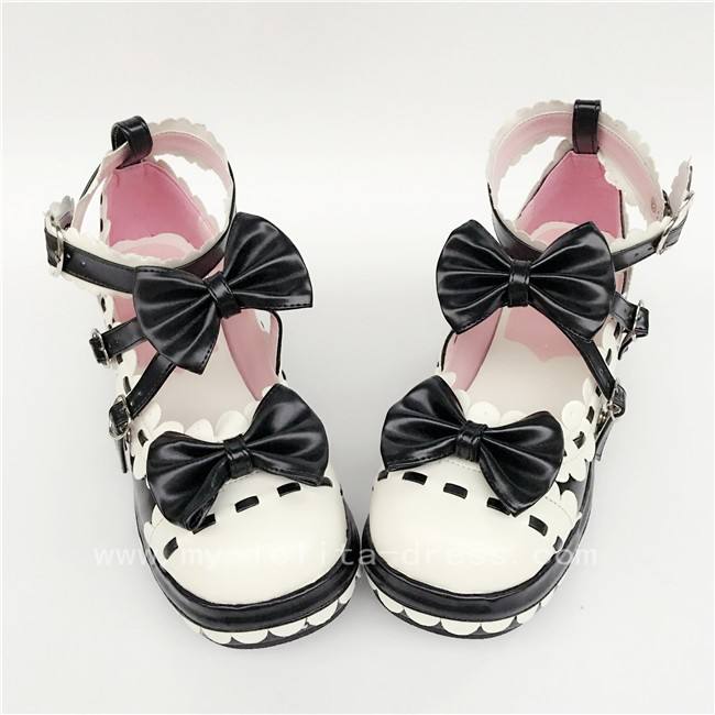 Sweet Red Whtie Lolita High Platform