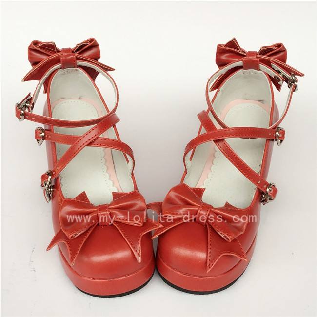 Sweet Cat's Ear Bows Matte Lolita Heels Shoes