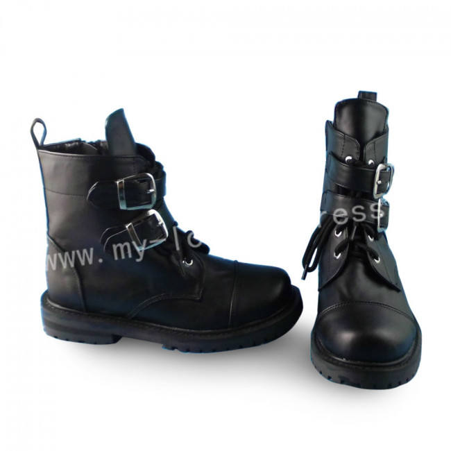 Elegant Black Flats Lolita Boots