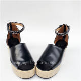 Black Matte Lolita High Platform Shoes